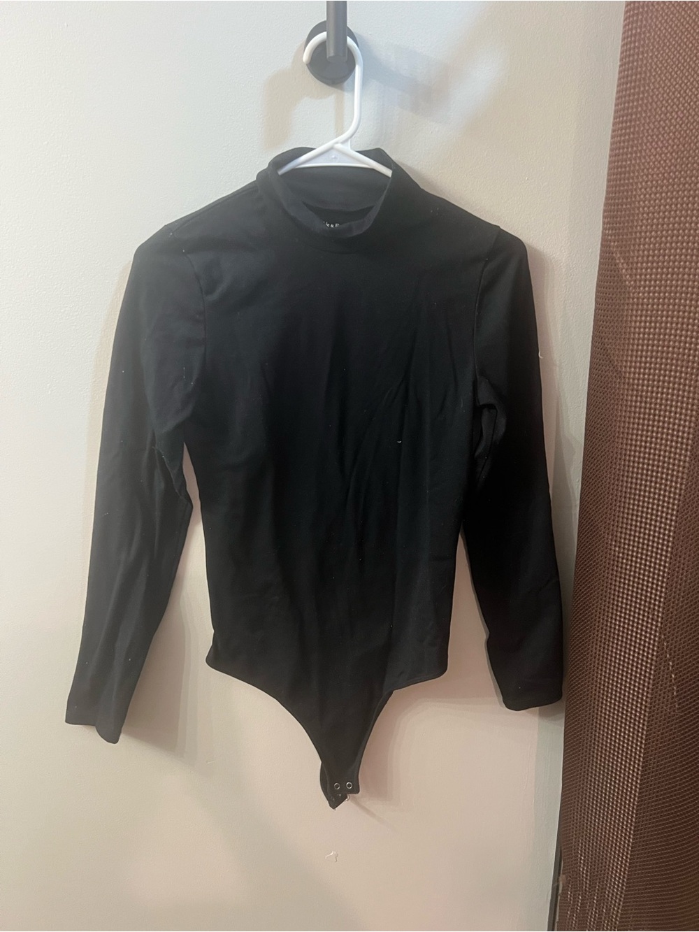 Abercrombie & Fitch Black Long-Sleeve Mock Neck Bodysuit